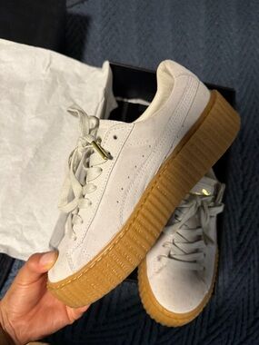 Fenty x Rihanna Puma Platform Sneaker in star White with Gum Sole